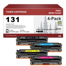 131 4PK CRG131 131 Toner Cartridge For Canon 131 ImageCLASS  LBP7110Cw MF624Cw