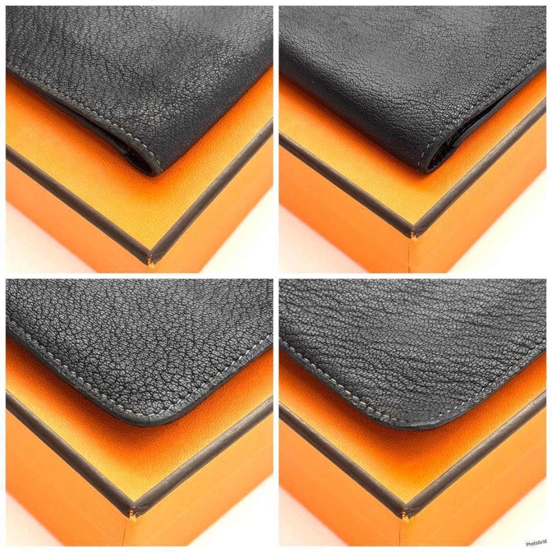 Hermes Dogon Wallet Black 9.5x17.5cm Card Slot Leather Elegant Accessory thumbnail 8