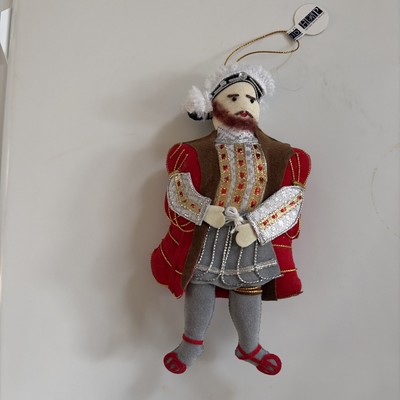 Vtg Henry VIII 8th Ornament Christmas England Felted Flat Fabric England 
