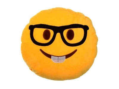 3-in-1 Nerd Face Emoji Pillow  Convertible Travel Pillow & iPad Holder Gift Kids