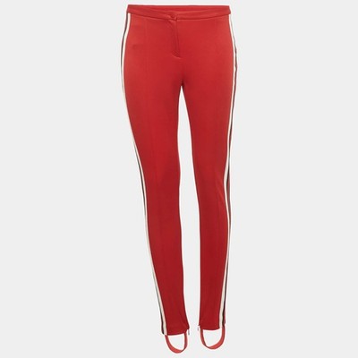 Gucci Sylvie Web Steigbügelhose rot Jersey gestreift S