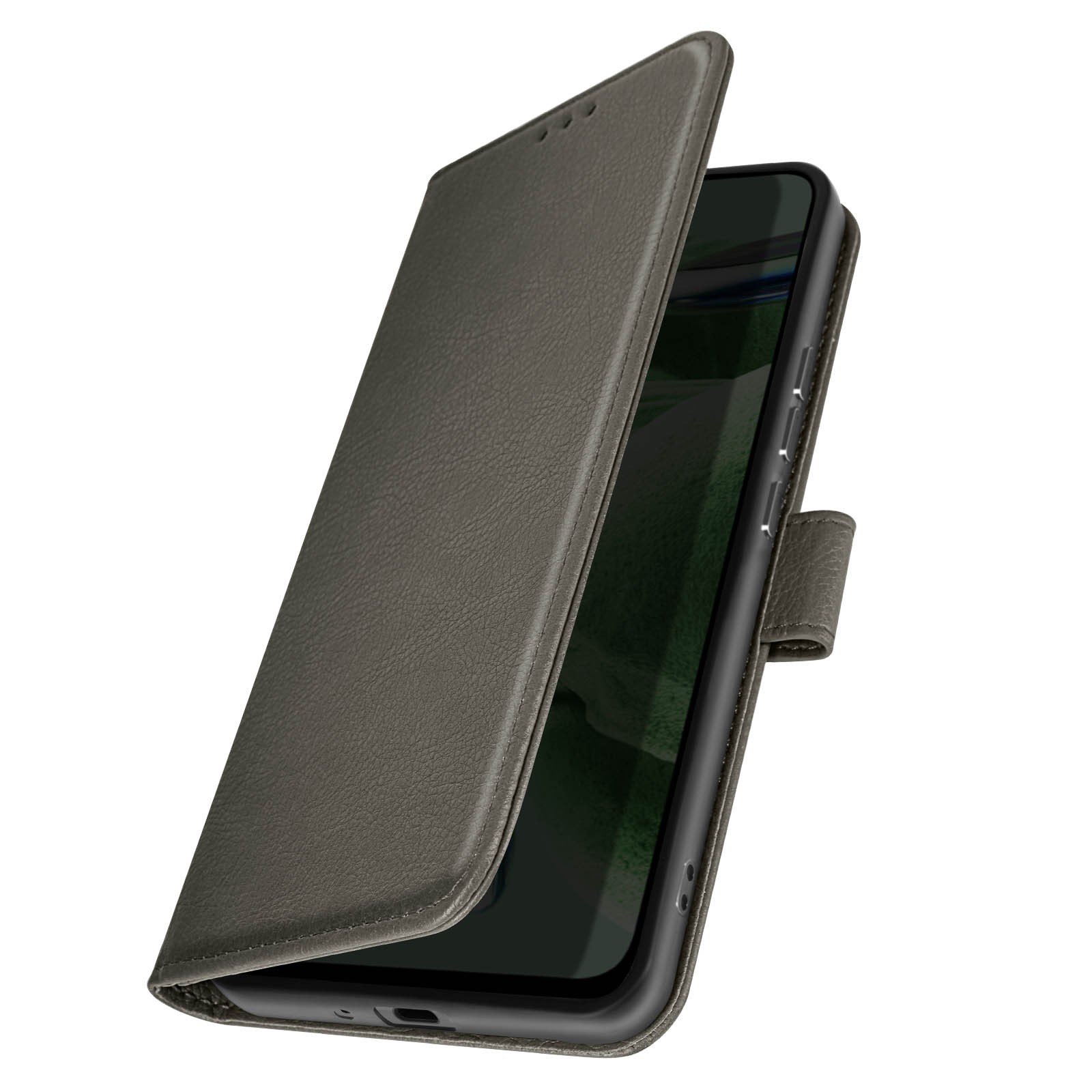 Étui Huawei Y5p Avizar gris avec portefeuille et support vidéo