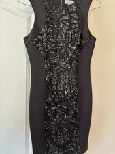 Calvin Klein Black Sequin Panel Dress