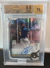 2022 Bowman Chrome Jackson Chourio Auto Refractor 1st Prospect /499 Gem Mint 9.5