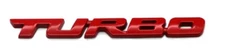 Universal 3D Alloy Metal Letter Turbo Car Motorcycle Emblem Badge Sticker Red.