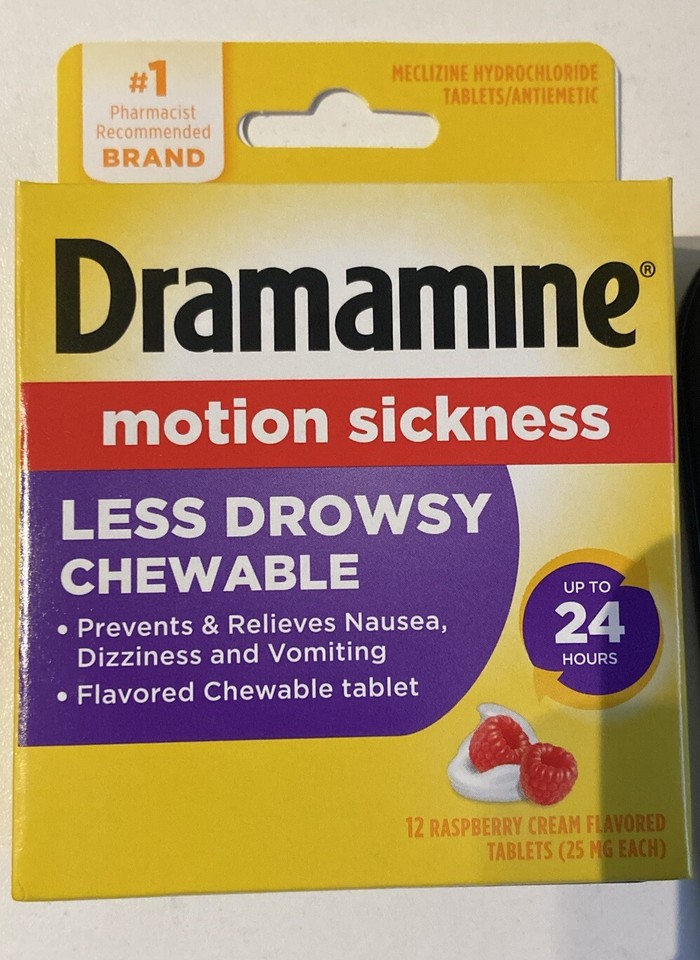Dramamine Motion Sickness Kids Chewable Tablets 12 Tablets Grape