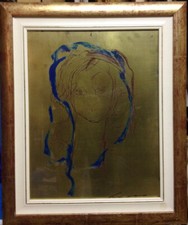 TRECCANI ERNESTO - smalto su base serigrafica su ottone - opera unica in cornice