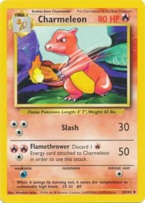 Pokemon - Charmeleon - 24/102 - Uncommon - Unlimited Edition