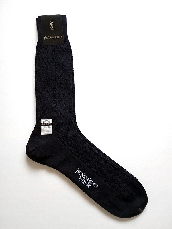 Vintage! Calze eleganti uomo Yves Saint Laurent taglia 9 10 5 27 28 nuove con etichetta Giappone vintage!
