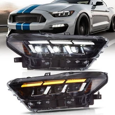 VLAND LED Projector Headlights For 2015-2017 18-2023 Ford Mustang GT Front Lamps