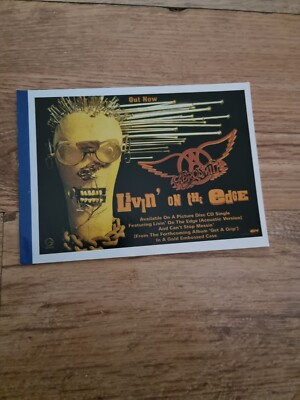 TNEWM18 ADVERT 5X8 AEROSMITH: 'LIVIN' ON THE EDGE' SINGLE
