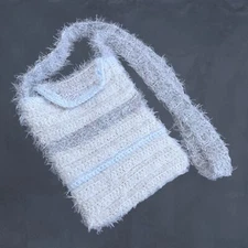 Mohair Fuzzy Bag HANDMADE Fur Knit Crossbody Shoulder Pouch Purse Y2K Archive