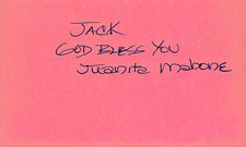 Juanita Mahone Signed Auto 3x5 Index Card Moscow on the Hudson