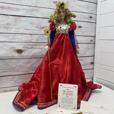 Franklin Mint Heirloom Porcelain Dolls The Queen of Hearts Laine Gordon Doll COE