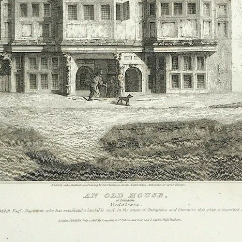 Islington Middlesex Casa Antigua Arquitectura Antigüedades Britton 1807 - Imagen 3 de 3
