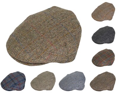 Denton Harris Tweed Flatcap Wolle Zeitungsjungenmütze Dutt Cap 8 Farben 4 Größen