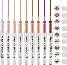 Skin Tone Acrylic Paint Pens,Colored Paint Pens Markers,Brush Tip Paint Pens for
