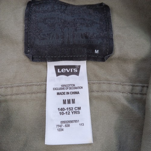 Levis Trucker Jacket Youth Sz Med 10-12YRS Denim Button Up Light Olive Green EUC - Picture 5 of 5