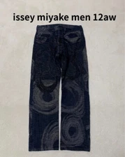 ISSEY MIYAKE MEN apoc Abstract Circle Graphic Denim size 3 indigo Casual USED