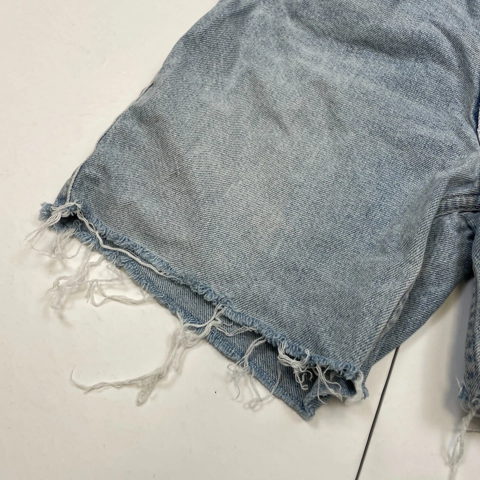 River Island Shorts 8 Blue Pockets 100% Cotton Distressed Ripped Cut Off Frayed - Image 3 of 4