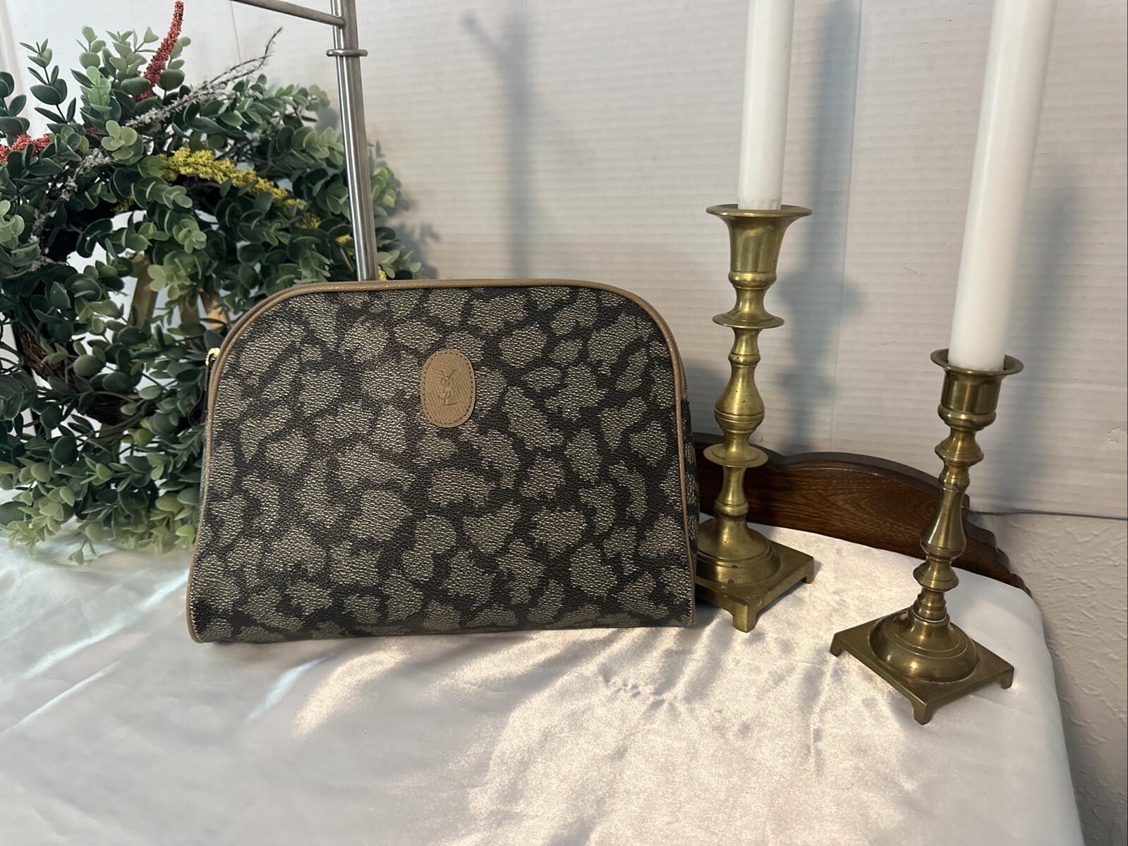 Pochette pochette YVES Saint LAURENT YSL vintage stampa giraffa