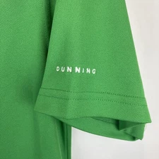 Dunning Golf Mens Large Polo Shirt Short Sleeve Green Poly Microfiber