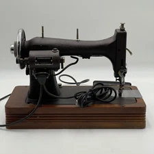 Vintage Domestic Rotary Sewing Machine With Peddle E-6354 Series With Case