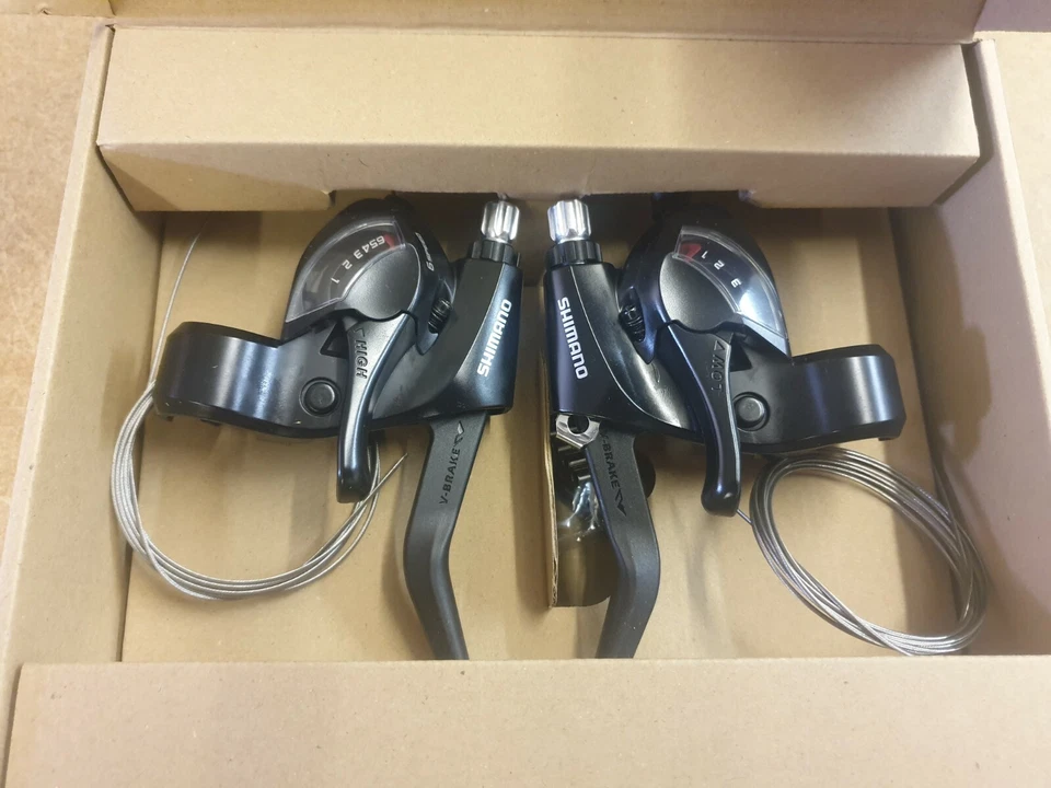 Shimano 3+6 Speed EZ Fire Gear Shifters Brake levers + All Cables ST-EF41 (PAIR) - Image 2 of 4