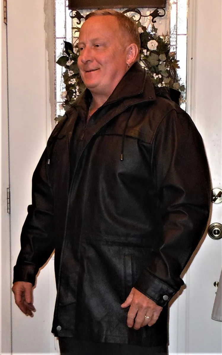 23rd St Men s Small Black Leather Jacket Double Closure Zip Out