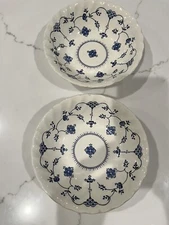 Set of 2 Vintage Myott Staffordshire Finlandia 6-3/8" Swirl Rim Cereal Bowls GUC