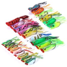 10PCS 7cm 14g Simulation Soft Ray Frog Minnow Popper Wobbler Baits Carp Lures