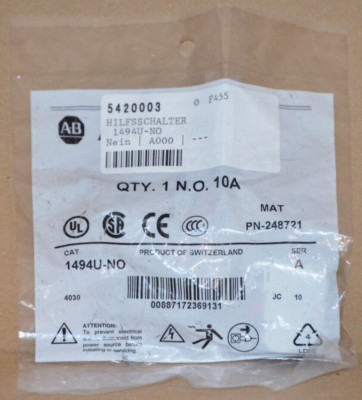 Allen Bradley 1494U-NO Hilfsschalter SER A NEU OVP