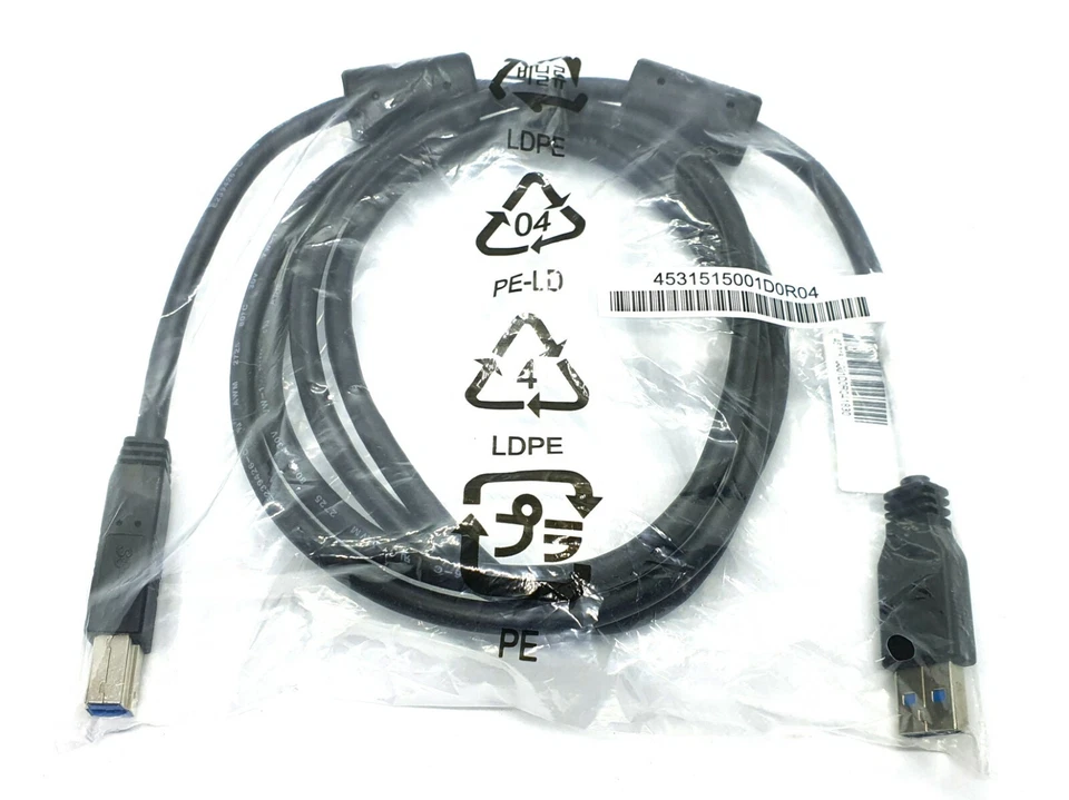 HP Black 2M USB 3.0 SuperSpeed Data Device Transfer USB A to B Cable High Speed - Image 2 of 4