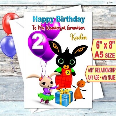 Personalisierte Geburtstagskarte Bing Bunny Flop Coco Enkel Tochter Enkelin