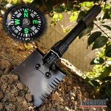 5 IN 1 BUG OUT BAG READY EMERGENCY SHOVEL TOOL KIT - SHOVEL SAW SPEAR AXE HAMMER