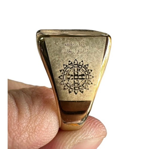 Ring Wessuwan Giant God Gold Microne Plated Mantra Thai Buddha Amulet size us.10 - Picture 2 of 2