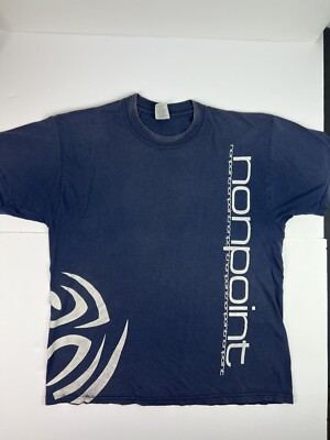 Vintage Nonpoint Band Shirt L Blue Groove Metal Rock Band Hardcore Punk  Tour