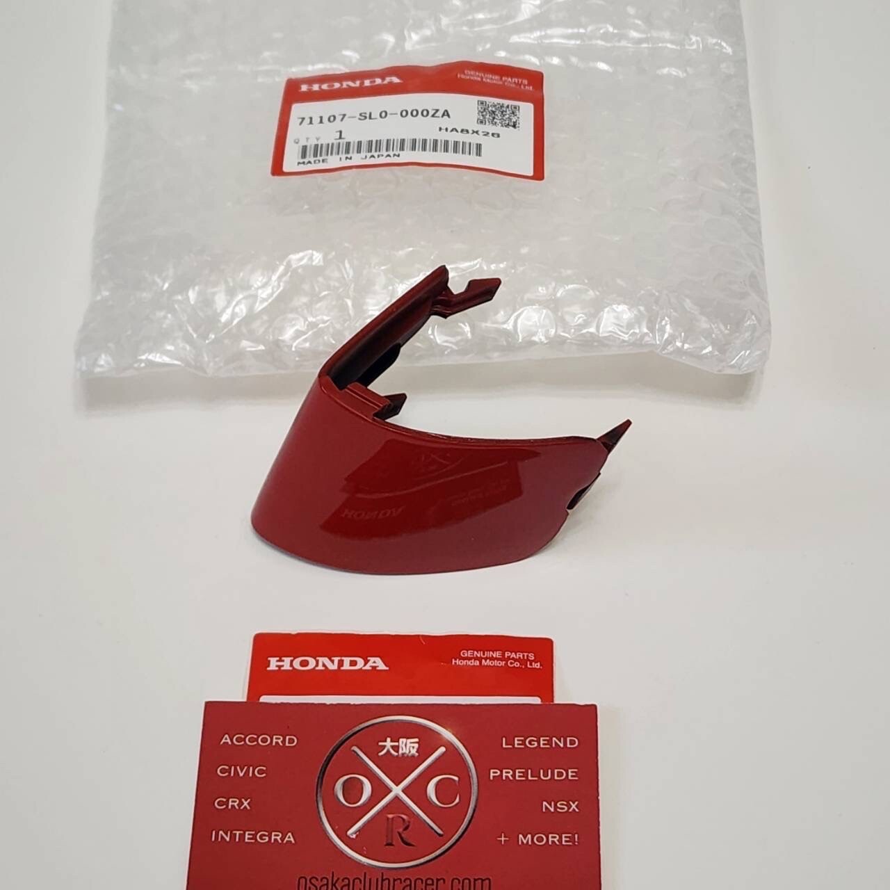 Genuine OEM 91-01 Acura NSX Front Bumper Tow Hook Cover Cap Formula Red Honda OE