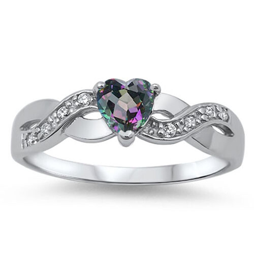 925 Sterling Silver Rose Gold Plated Heart Infinity Knot CZ Promise