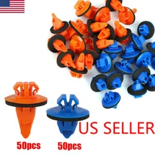 100pcs Orange&Blue Trim Moulding Clips For Toyota 4Runner Sequoia Tacoma