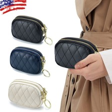 Genuine Leather Small Coin Holder Change Purse Zipper Key Card Wallet Gift New