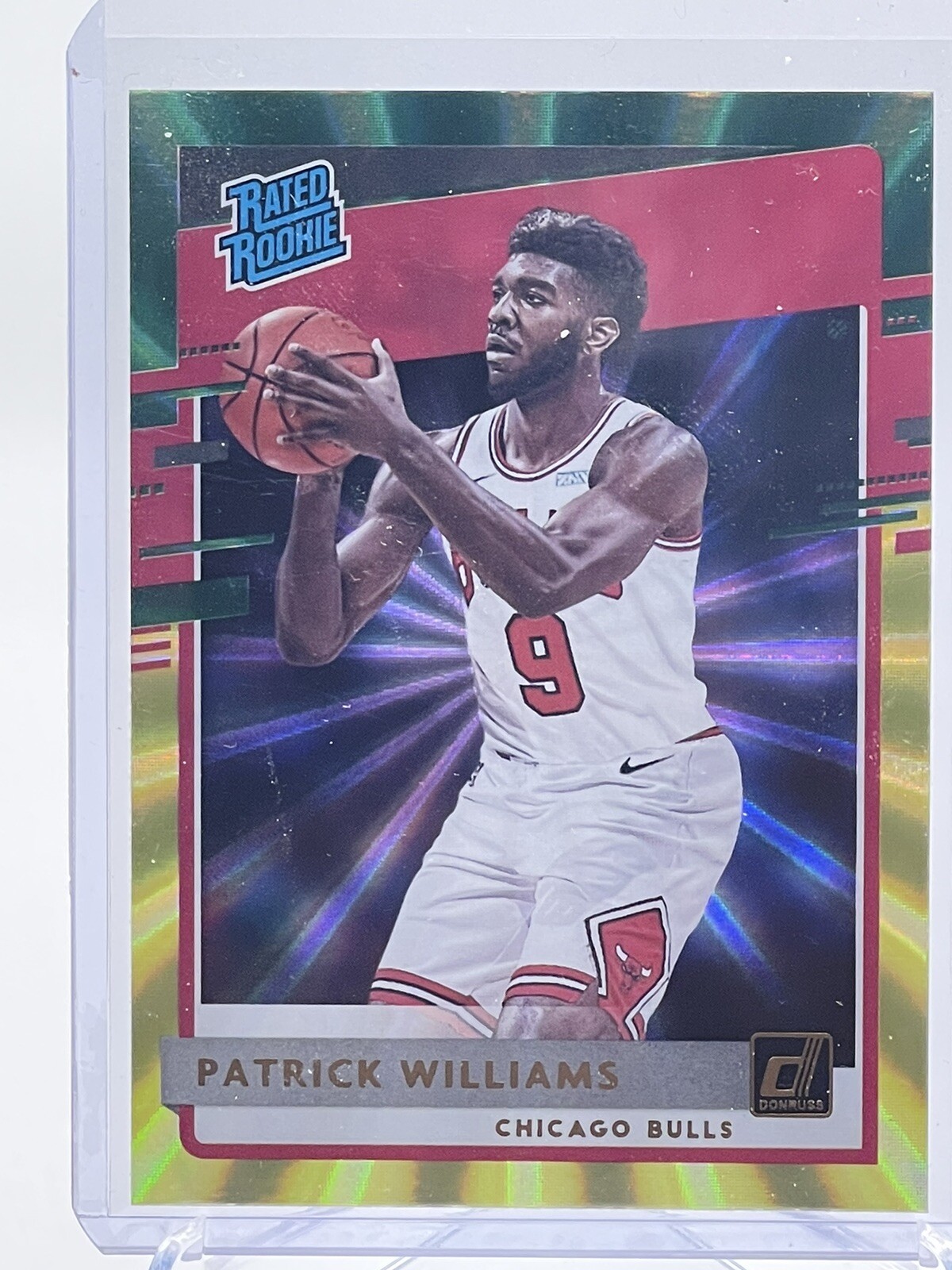 Patrick Williams 2020-21 Donruss Green Yellow Laser Rated Rookie #227 Bulls