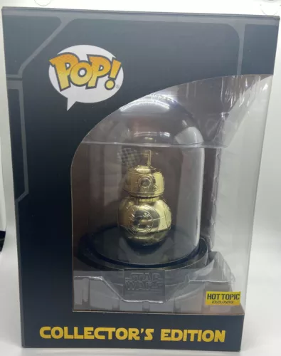 FUNKO POP STAR WARS GOLD CHROME BB-8 DOME FIGURE HOT TOPIC COLLECTORS EDITION