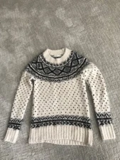 Junior  Womens Sweater Abercrombie & Fitch Black Ivory Fuzzy Metallic XS 