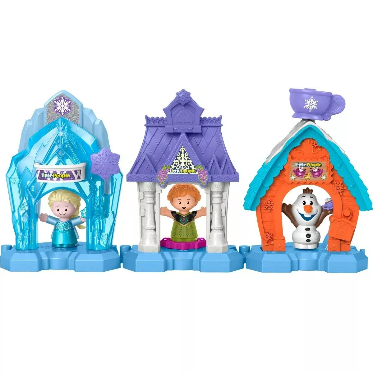 Disney Frozen Snowflake Village Little People Toddler Playset with Anna  Elsa & Olaf Figures 