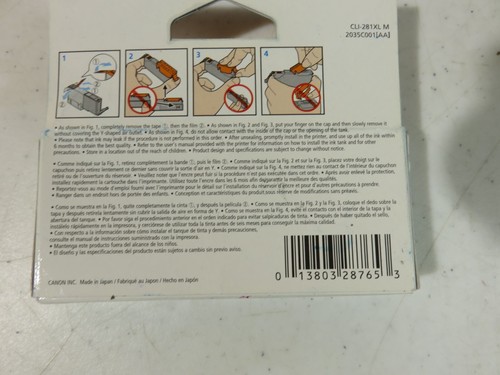 New Genuine Canon CLI-281 XL CYAN and MAGENTA Color Ink Cartridges - Afbeelding 5 van 5
