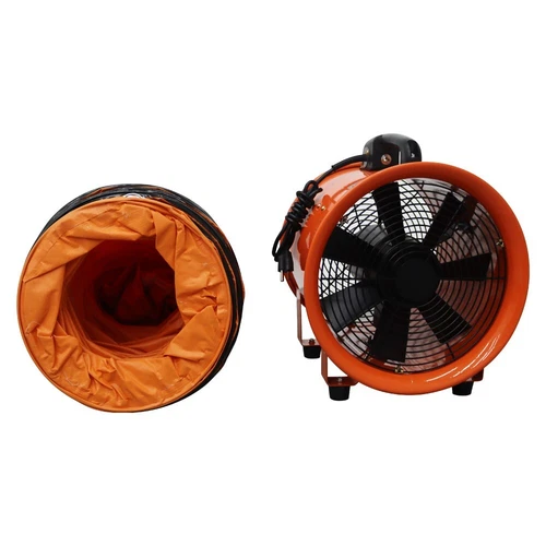 Hand-held Axial Fan Cylinder Pipe Spray Booth Paint Fumes Blower w/5m Air Duct