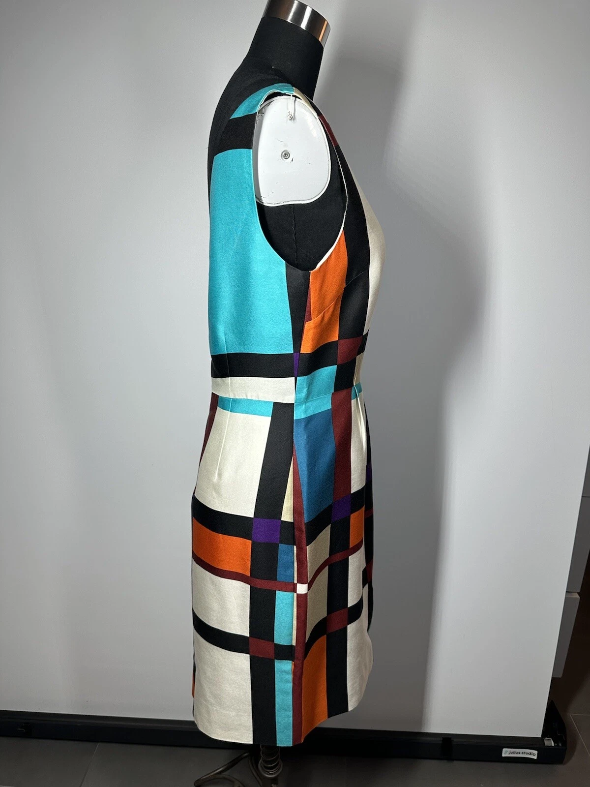 Abito Kate Spade New York Purdy in seta blu taglia 6 tubino color block