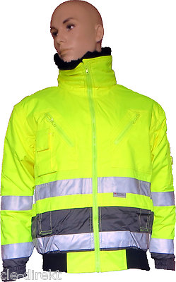 Warnschutzjacke Winter gelbe Arbeitsjacke Warnschutz Pilotenjacke
