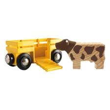 Brio Animal Wagon with Cow 2-Part Carriage Accessory for Wooden Railway Rail Toy